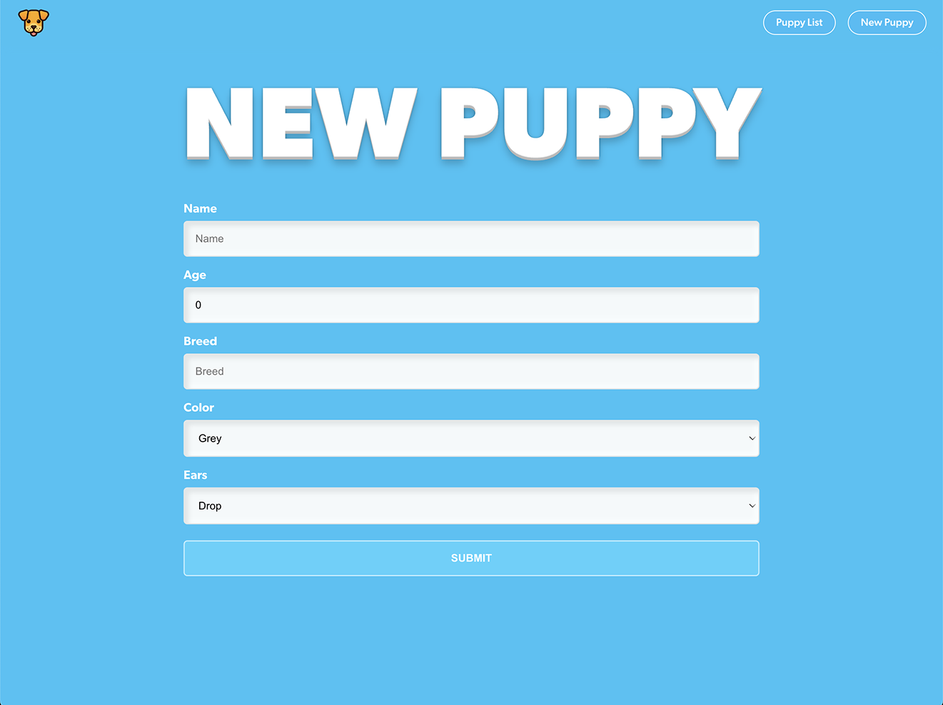 New puppy page